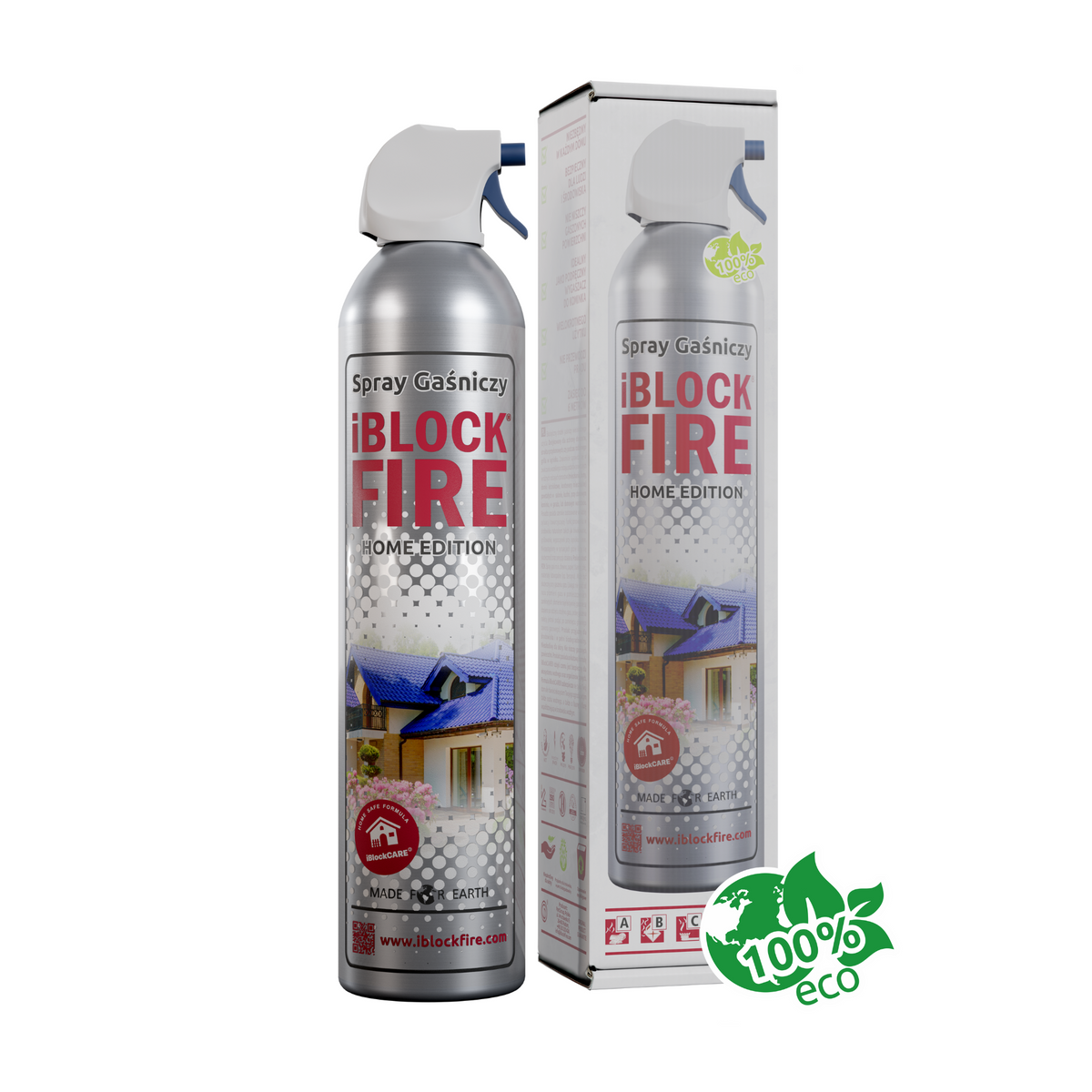 Spray Gaśniczy iBlockFIRE do domu z opakowaniem