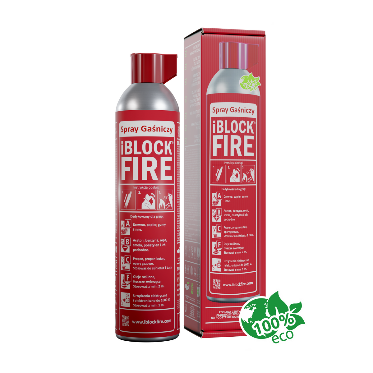 Spray Gaśniczy iBlockFIRE 600PRO z opakowaniem