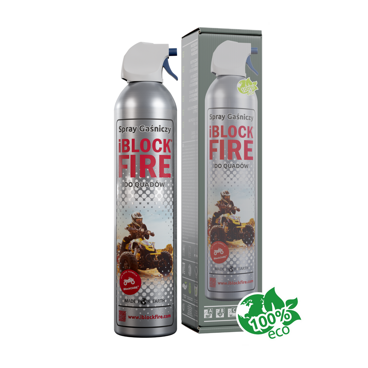 Spray Gaśniczy iBlockFIRE do Quadów z opakowaniem