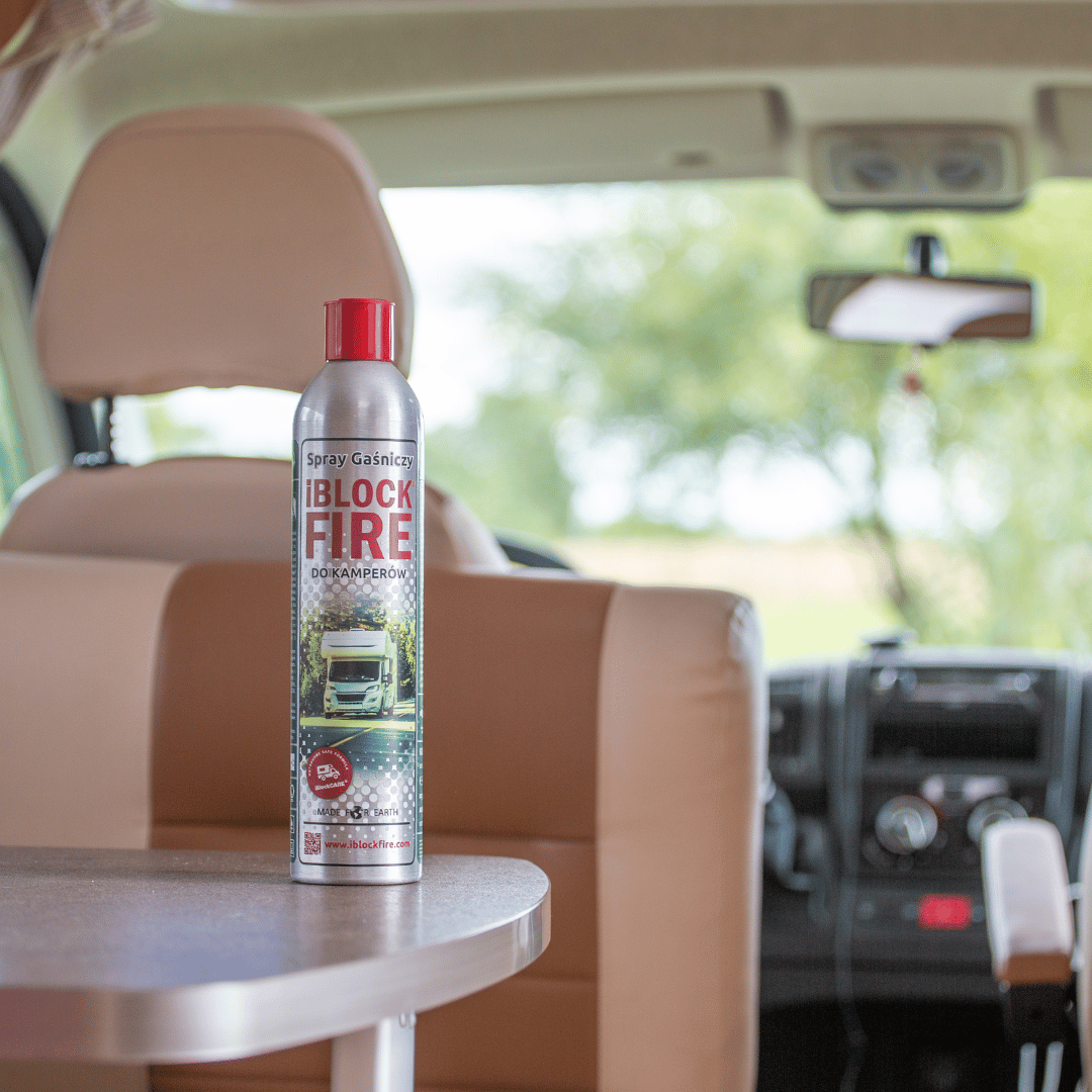 Spray gaśniczy iBlockFIRE w kamperze