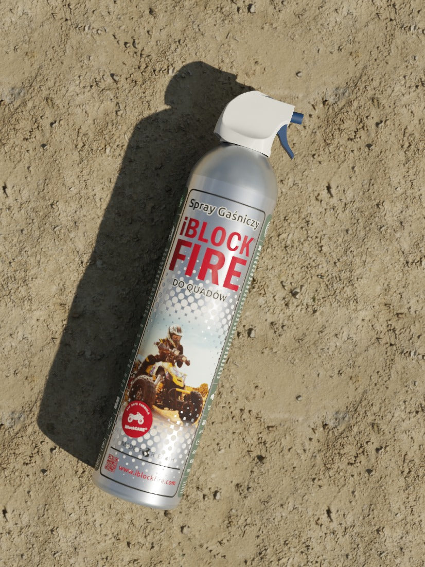 Spray gaśniczy iBlockFIRE do Quadów leży na pustyni