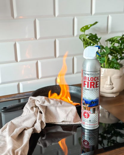 Spray Gaśniczy iBlockFIRE Home Edition w kuchni